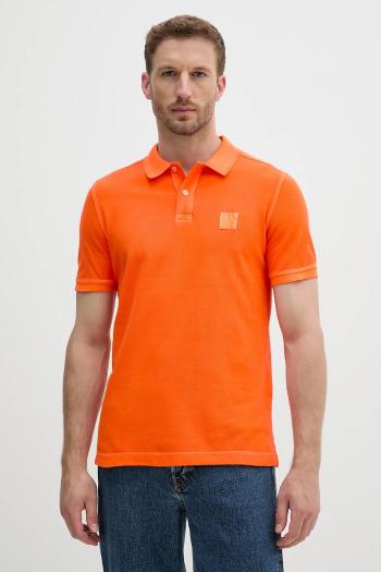 Bavlnené polo tričko United Colors of Benetton oranžová farba, jednofarebné, 3089U302D