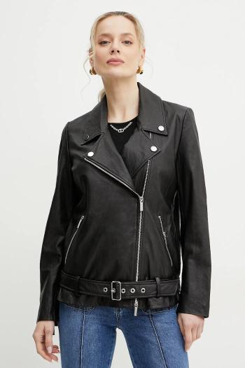 Kožená bunda Armani Exchange čierna farba, prechodná, XW000218 AF10854
