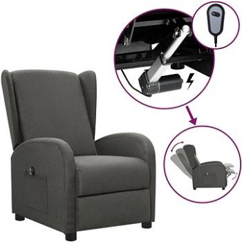 Elektrické polohovacie kreslo tmavo sivé textil, 3098926