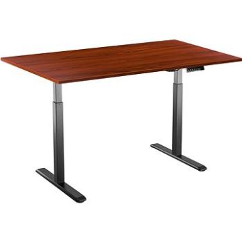 AlzaErgo Table ET2 čierny + doska  TTE-01 140×80cm hnedá dyha (BUN)