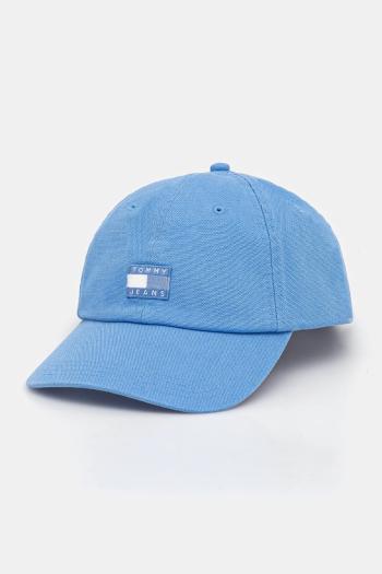 Bavlnená šiltovka Tommy Jeans modrá farba, AW0AW17580