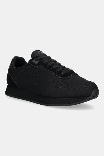 Tenisky Calvin Klein Jeans RUNNER SOCK LACEUP MG CANVAS čierna farba, YM0YM01217