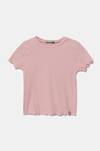 Detské tričko United Colors of Benetton ružová farba, 3F1AG10HZ