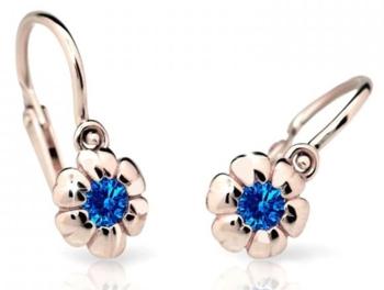 Cutie Jewellery Detské náušnice z ružového zlata C2151-10-X-4 modrá