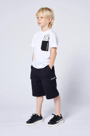 Detské krátke nohavice Karl Lagerfeld čierna farba, Z30412