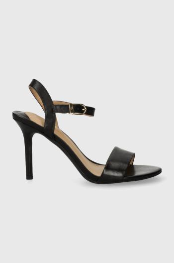 Kožené sandále Lauren Ralph Lauren Gwen čierna farba, 802941000000