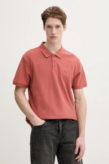 Bavlnené polo tričko Levi's oranžová farba, jednofarebný