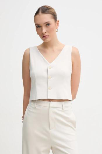 Vesta Calvin Klein Jeans béžová farba, jednoradová, J20J225321