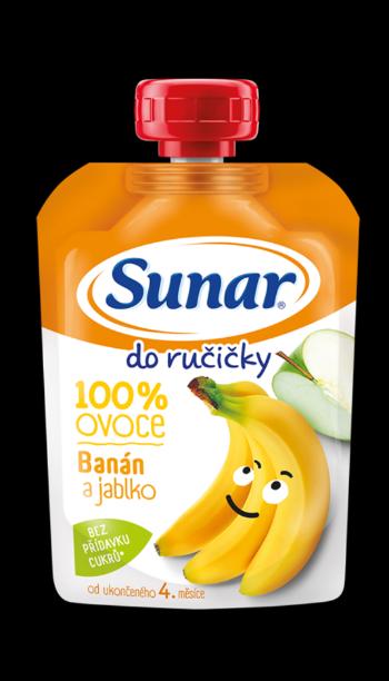 Sunar Do ručičky Banán a jablko 100 % ovocia 100 g,SUNAR Kapsička Do ručičky banán, jablko 100 g