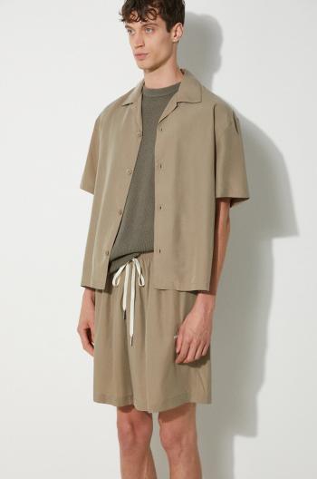Košeľa MKI MIYUKI ZOKU Tencel Vacation Shirt pánska, zelená farba, voľný strih, TENCEL.VACATION.SHIRT