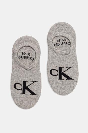 Ponožky Calvin Klein Jeans 2-pak dámske, šedá farba, 701228817