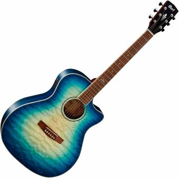 Cort GA-QF-CBB Coral Blue Burst Elektroakustická gitara Jumbo