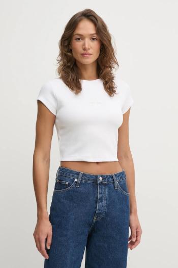 Tričko Calvin Klein Jeans dámske, biela farba, LV047AB802