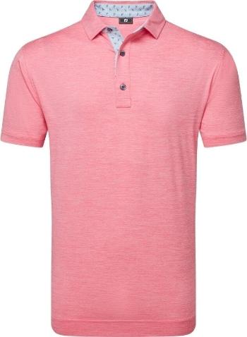 Footjoy Heather Lisle with Trim Mens Pink Lemonade Heather L Polo košeľa