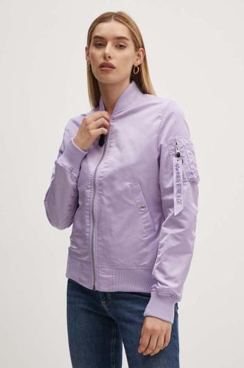 Bunda Alpha Industries MA-1 VF LW dámska, fialová farba, prechodná