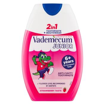 VADEMECUM Junior zubná pasta 2 v 1 Jahoda 75 ml