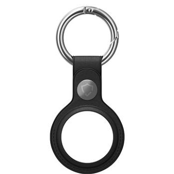 AlzaGuard Genuine Leather Keychain na Airtag čierna (AGD-AKL002B)