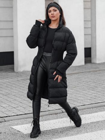 Dámska dlhá prešívaná zimná bunda FABWARM black Dstreet TY4620