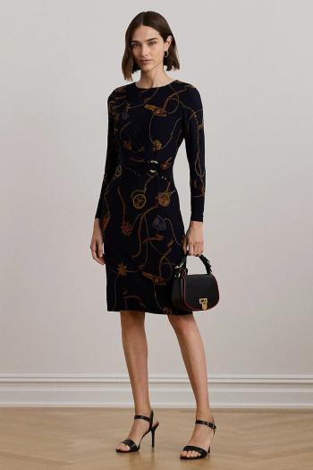 Šaty Lauren Ralph Lauren tmavomodrá farba, mini, priliehavá, 250957702