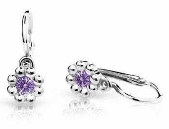 Cutie Jewellery Detské náušnice z bieleho zlata C2030-10-X-2 fialová