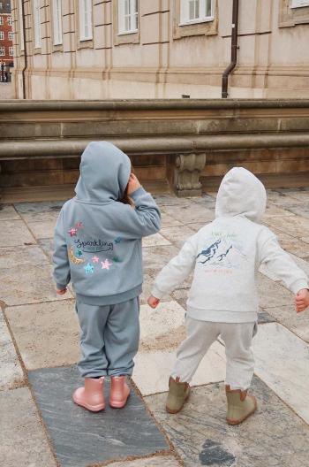 Detské tepláky Konges Sløjd LOU SWEAT PANTS OCS šedá farba, vzorované, KS101567