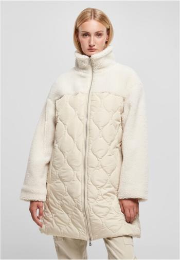 Urban Classics Ladies Oversized Sherpa Quilted Coat softseagrass/whitesand - XS