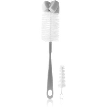 BabyOno Take Care Brush for Bottles and Teats with Mini Brush & Sponge Tip kefa na čistenie Grey 2 ks