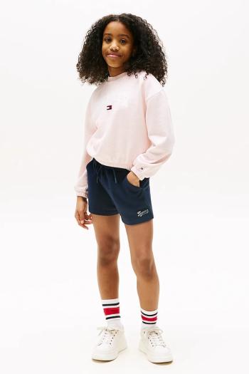 Detské krátke nohavice Tommy Hilfiger tmavomodrá farba, s potlačou, nastaviteľný pás KG0KG08661