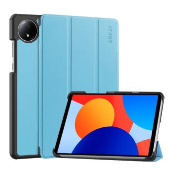 ENKAY LEATHER Zaklápací obal pre Xiaomi Redmi Pad SE 8.7 svetlomodrý