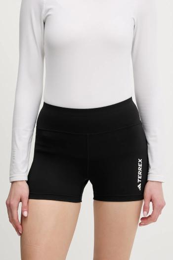 Šortky adidas TERREX čierna farba, s potlačou, vysoký pás, JF1261