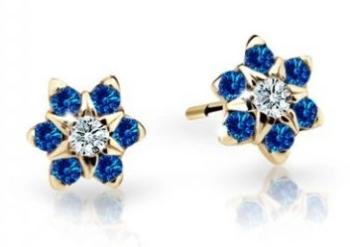 Cutie Jewellery Pôvabné detské náušnice zo žltého zlata C2152-30-X-1 modrá