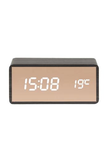 Budík Copper Mirror LED čierna farba