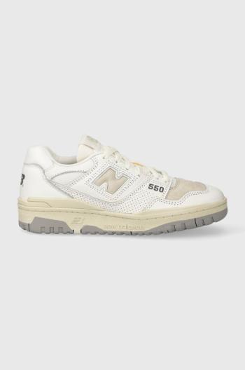 Kožené tenisky New Balance BB550PWG biela farba