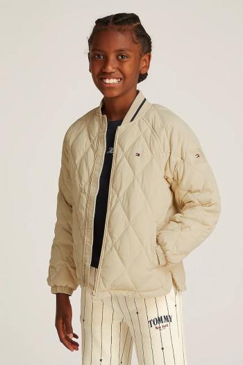 Detská bunda Tommy Hilfiger béžová farba, KS0KS00620