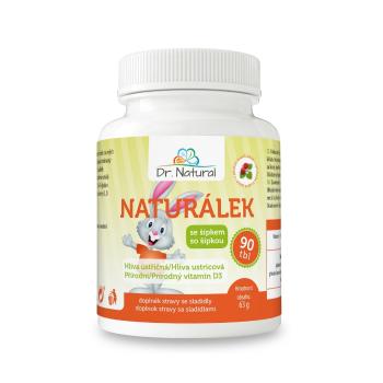 Dr.Natural Naturálek Hliva ustricová s vit. D pre děti, 90 tbl. 