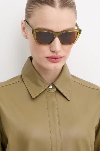 Slnečné okuliare Saint Laurent dámske, zelená farba