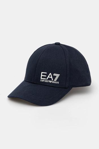 Bavlnená šiltovka EA7 Emporio Armani tmavomodrá farba, s potlačou, AF11989.7X000005