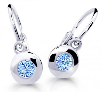 Cutie Jewellery Detské náušnice z bieleho zlata C2589-10-X-2 svetlo modrá