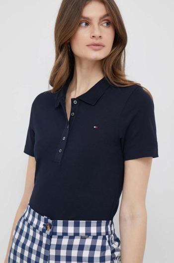 Polo tričko Tommy Hilfiger dámsky, tmavomodrá farba