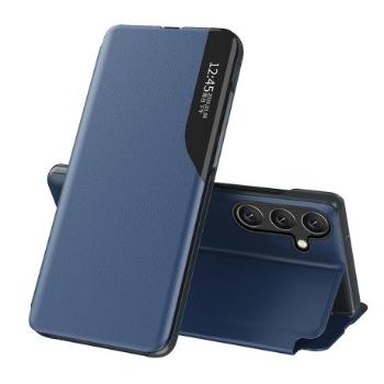 MG Eco Leather View knižkové puzdro na Samsung Galaxy S25 Edge, modré