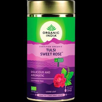 ORGANIC INDIA Sladká ruža BIO, plech 50 x 2 g