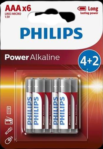 PHILIPS LR03P6BP/10 Batérie 6 ks