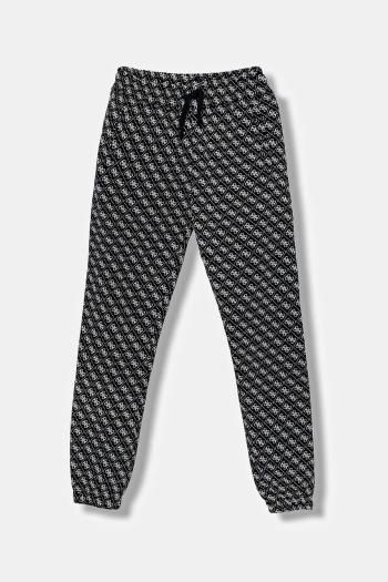 Detské bavlnené tepláky Guess tmavomodrá farba, vzorované, L5YQ15 KA6R4