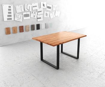 Jedálenský stôl Edge 140x90 cm prírodná akácia kov čierna