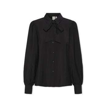 Y.a.s  YAS Noos Pil LS Bow Shirt - Black  Blúzka Čierna