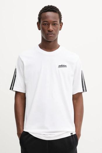 Bavlnené tričko adidas Script Tee pánske, biela farba, s potlačou, KD2258