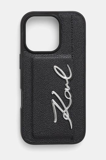 Puzdro na mobil Karl Lagerfeld iPhone 16 Pro čierna farba, KLHCP16LPGPVKSK