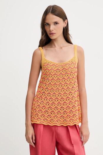 Bavlnený top United Colors of Benetton oranžová farba, 1498EH01D