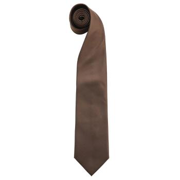 Premier Workwear Kravata s jemným vzorom - Hnedá