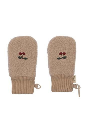 Detské rukavice Konges Sløjd SAFA BABY MITTENS GRS hnedá farba, KS101291